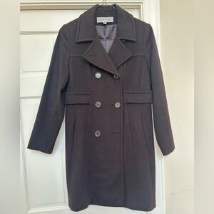 Stunning Wool Coat, Anne Klein, Eggplant Color, 6